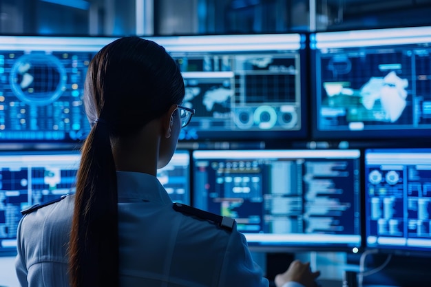 Cybersecurity Analyst At A Computer Screen