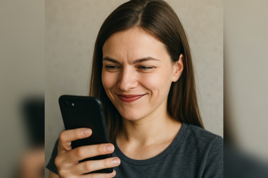Young Adult Looking At A Smartphone Screen